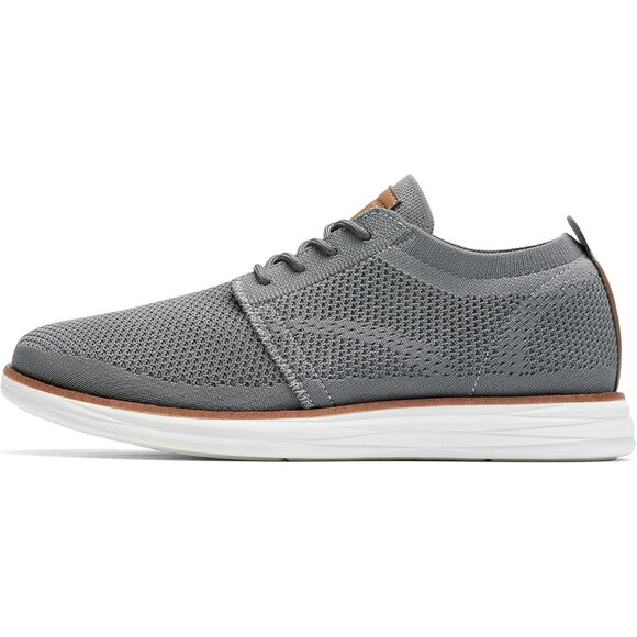 ⚡Bruno Marc Men Dark Grey Knit Flex Mesh Oxfords Lace-Up Lightweight Sneakers - Picture 3 of 7